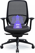 COLAMY Ergonomic Office Chair with Adjustable Seat Depth, 4D Armrests, Lumbar Support, Breathable Mesh Back, Leather Seat Cushion, and Recline Lock – Ideal Executive Desk Chair for Professionals