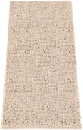Absorbent Dog Door Mat for Muddy Paws, 60" x 24" Chenille Indoor Mats for Entryway, Trap Dirt Front Door Mat Indoor Entrance Washable Non Slip Soft Beige