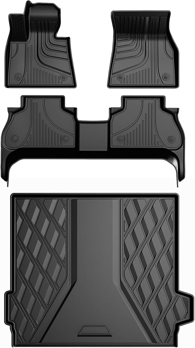 Floor Mats & Cargo Liner compatible with BMW X5 2026 2025 2024-2019 ONLY 5 Seats (Non 45e/50e & 7-Seats Models) | All Weather TPE Floor Mats for 2019-2025 2026 X5 G05 Accessories Anti-Slip Trunk Liner
