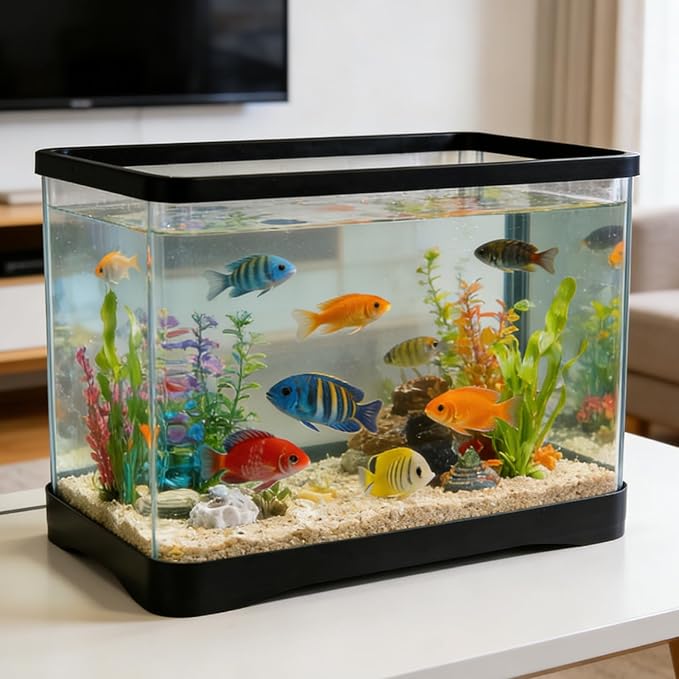 2 Gallon Plastic Fish Tank Aquarium for Small Fish Goldfish Bowl Aquarium Succulents Flower Centerpiece Shatterproof with Clear Clarity for Table Centerpiece Home Decor