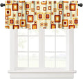 Mid Century Modern Valance Curtains, Retro Colorful 70S Vintage Abstract Geometric Window Curtain Valance for Bedroom Living Room Kitchen 54x18inch