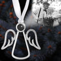 NAZENTI Personalized Christmas Ornament for Grandparents, Custom Angel Wings Photo Projection Ornament, Memorial Ornaments with Photo Inside for Tree Hanging Xmas, Family Remembrance Decor