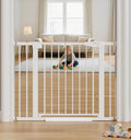 Cumbor 29.7-40.6" Baby Gate for Stairs, Mom's Choice Awards Winner-Dog Gate for Doorways, Pressure Mounted Self Closing Pet Gates for Dogs Indoor, Durable Safety Child Gate with Easy Walk Thru Door