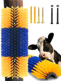Livestock Scratching Brush 1 Pack, Itch Relief Goat Scratching Post | Horse Cow Goat Brushes for Scratching, Self-Grooming, Upgraded No-Strip Screws for Easy Install Barn Farm, Protects Fence