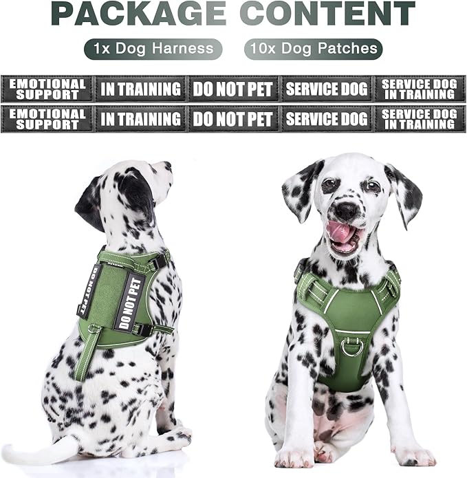 WINSEE Tactical Dog Harness, No Pull Dog Harness for Medium Large Dogs with Handle & Molle, Military Service Dog Vest Harness in Training Pet Harness for Small Dogs