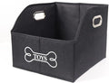 Geyecete Wooden Handle Soft Felt Storage Bin Organizer - Decorative Rectangular Pet Supplies Storage Basket/Bin - Black