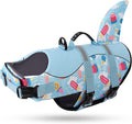 Shark Dog Life Vest for Swimming, Boating, Kayaking, Surfing, Canoeing - High Buoyant Dog Life Jacket, Ripstop High Flotation Swimsuit for Small, Medium, Large Dogs (Blue, XL)