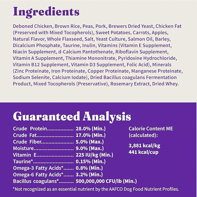 Halo Holistic Small Breed Dog Food, Cage Free Chicken & Brown Rice Recipe, Healthy Grains Dry Dog Food, Complete Digestive Health, 3.5 lb Bag