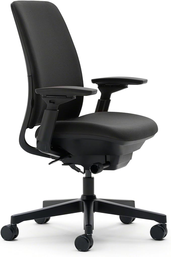 Steelcase Amia Office Chair - Most Comfortable Sit - 4 Points of Adjustability - Ergonomic Desk Chair - Upper Back Support - Adjustable Lumbar Support - Buzz2 Black Fabric