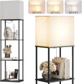 SUNMORY Large Size Floor Lamp with Shelves, 4-Tier Modern Standing Lamp with 3 Color Temperature Bulb, Tall Floor Lamp with Shelf, Corner Display Bookshelf Lamps for Living Room, Bedroom, Office