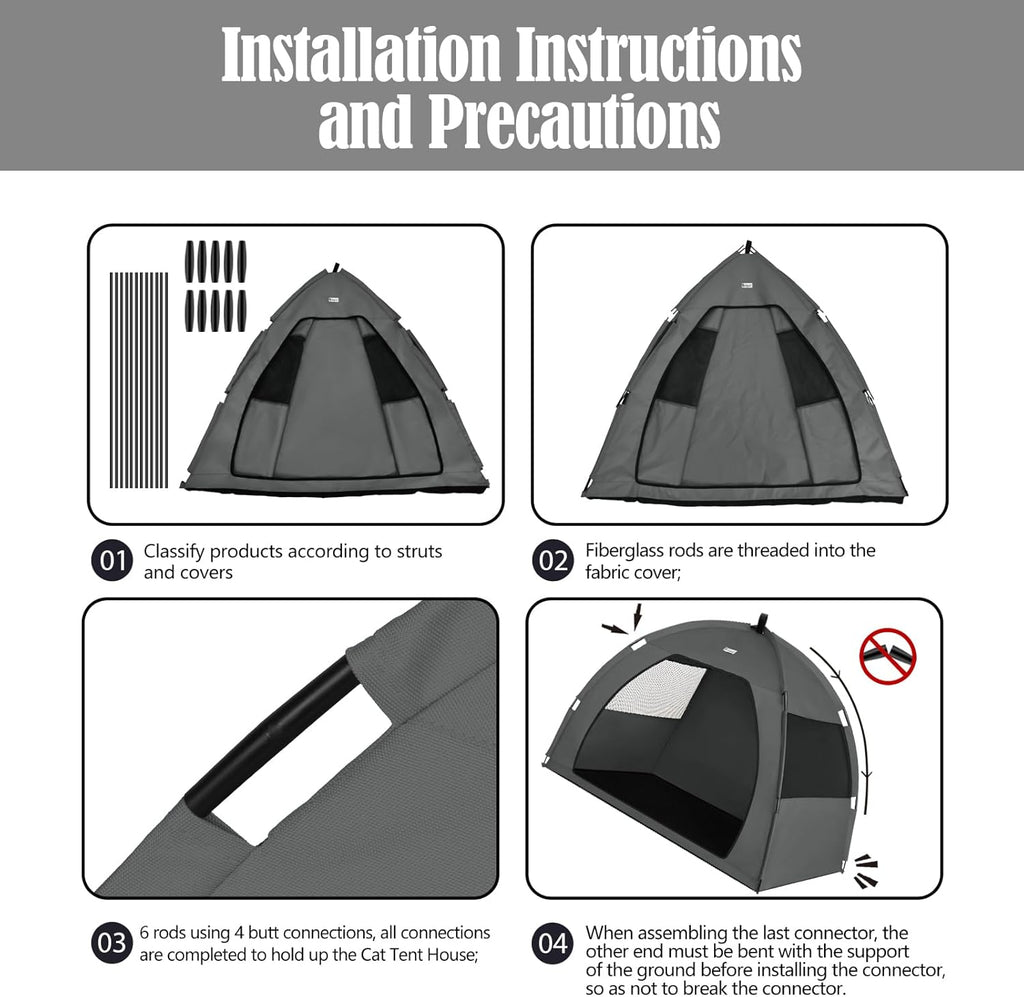 Gray Extra Large Outdoor Cat and Dog Tent House. A thoughtful pick for calmer daily routines.