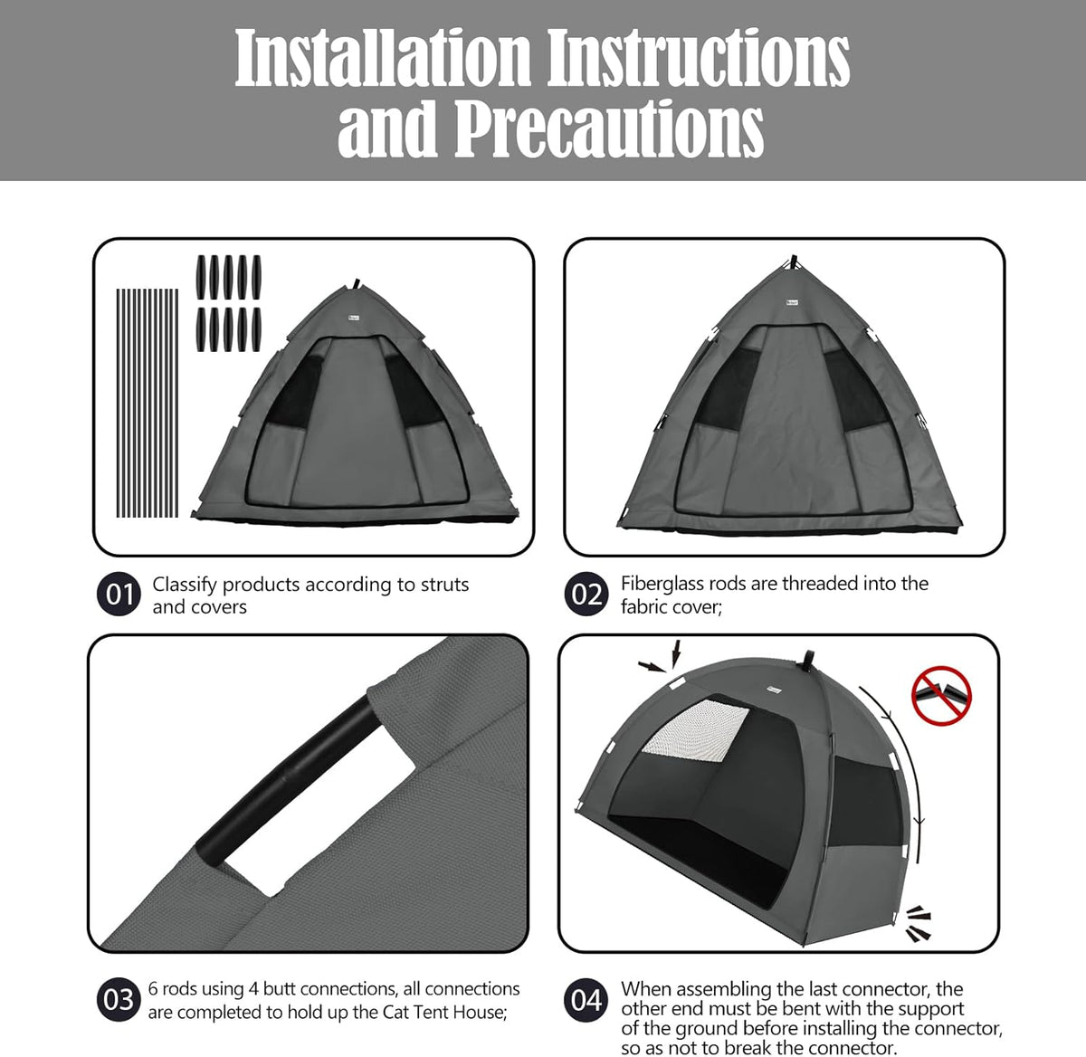 Gray Extra Large Outdoor Cat and Dog Tent House. A thoughtful pick for calmer daily routines.
