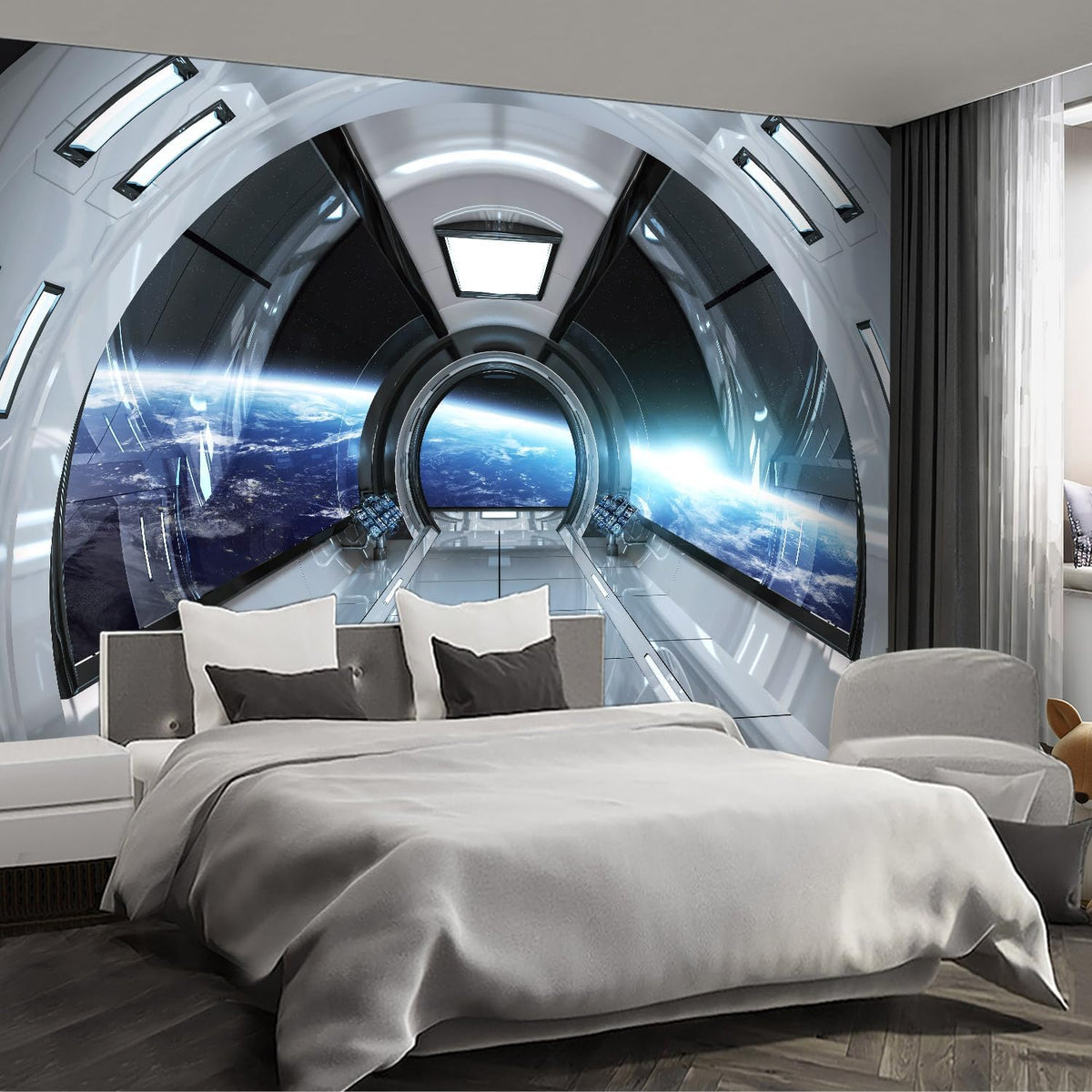 Spaceship Wall murals Peel and Stick Wallpaper for Bedroom Living Room - 85"x118"