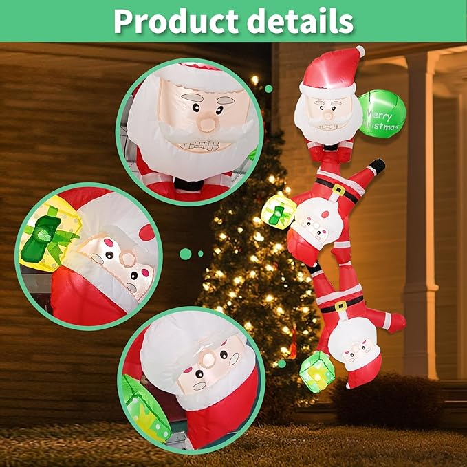 8FT Long Christmas Inflatable Blow up Lighted Yard Decoration Suitable for Christmas Indoor Outdoor Xmas Yard Party Holiday Garden Decor