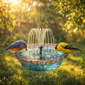 Solar Cascade Hanging Bird Bath Fountain, 2026 New Outdoor Hanging Bird Bath with Solar Fountain, Large Humming Birds Baths Fountains, with Solars Pump & Glass Bowl, for Outdoor, Gardens (#4)