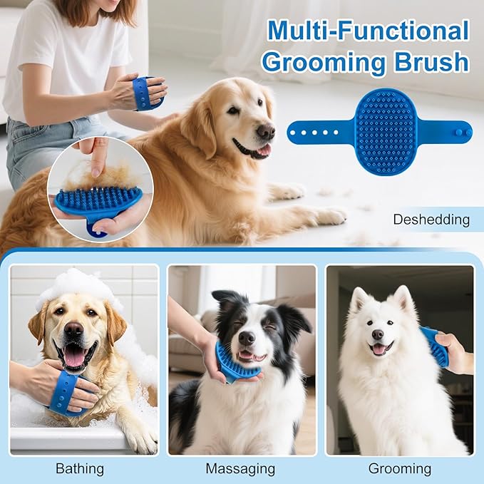 Slicker Brush for Dogs, Doodle & Poodle Brush for Long Haired Dog, Dog Slicker Brushes Goldendoodle Long Pin Detangler for Dematting (Large Curved)