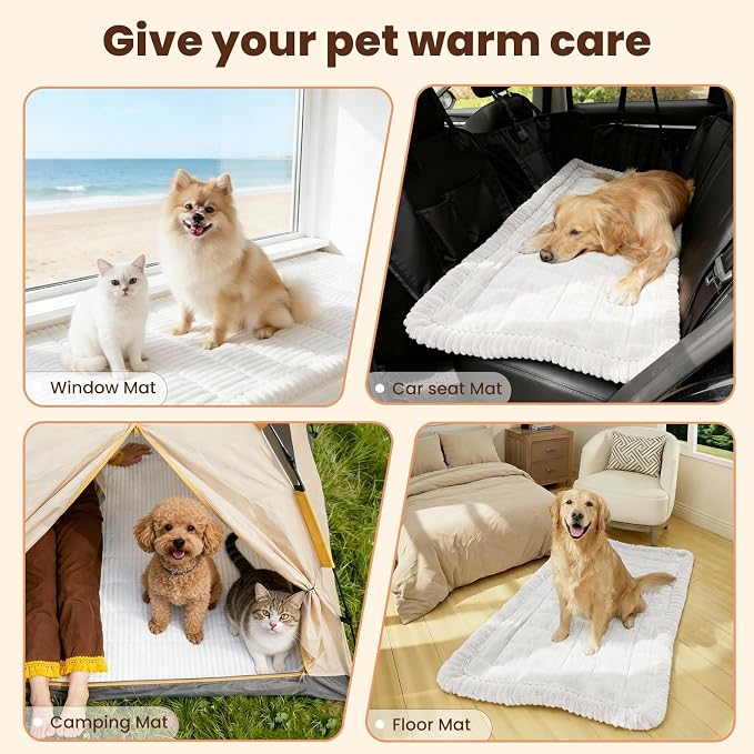 Couch Cover for Dogs Washable, Non Slip Couch Covers for 3 Cushion Sofa Pet Friendly, Fuzzy Pet Couch Cushion Covers for Dog, Thick, Soft for Sofa Protector (White, 27.6" x 70.9"/70 x 180cm)