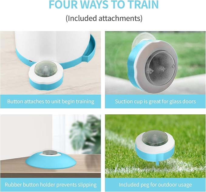 PETGEEK Automatic Dog Treat Dispenser with Button - Puzzle Memory Training Feeder, Pet Geek Button Treat Food Dispensing Toys Interactive, Iq Training Dog Feeder (Blue)