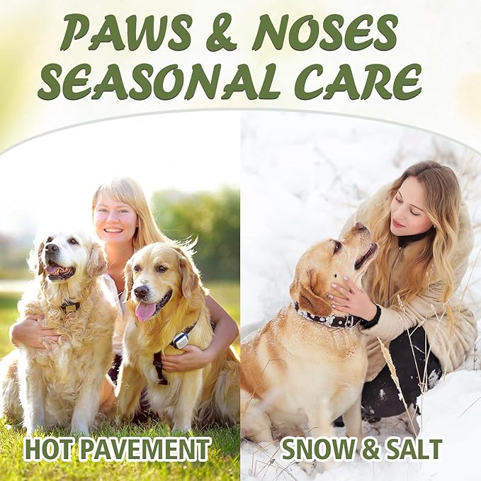 Dog Paw Balm, Paw Moisturizer for Dogs and Cats, Contains Coconut Oil, Nourishing and Moisturizing, Suitable for Dry, Cracked Paws and Noses, 60g