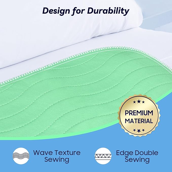 4 Pack 36” x 36” Extra Heavy Absorbency Washable Underpads Bed Pads | WaterProof Quick Drying Nursing Pads Incontinence, Reusable Washable Pee Pads for Dogs, Diaper Changing & Adults