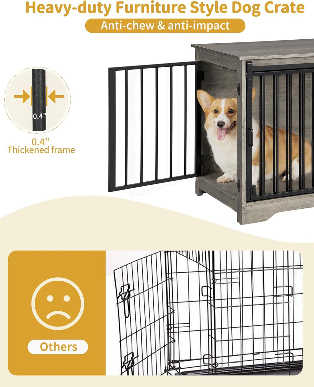 31.9" Dog Crate Furniture with Barn Door. Sized and. A. A calm, considered pick for modern pet homes.