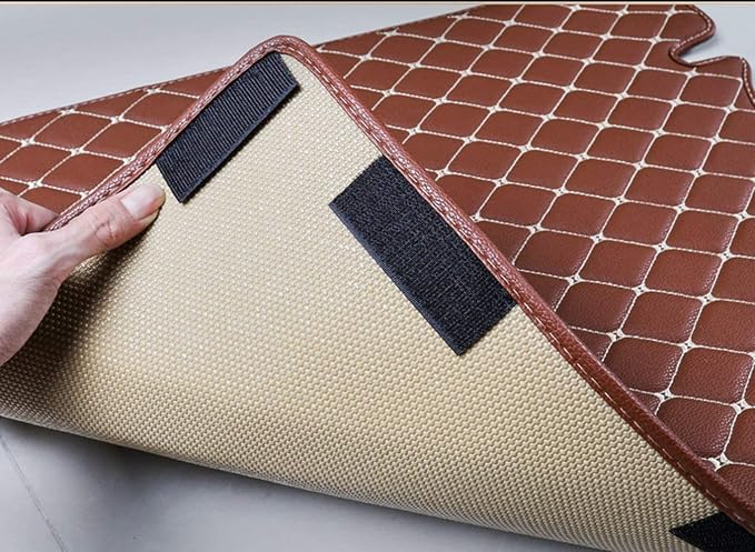 Personalized Leather Car Mats – Add Your Own Text + Photo, Custom Image Printing, Unique Gift-Ready Floor Liners Full Set Fit Most Cars- Beige