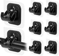 Codoule 8PCS No Drill Curtain Rod Brackets No Drilling Self Adhesive Curtain Rod Holder Hooks Nail Free Curtain Rod Hooks Curtain Hangers for Bathroom Kitchen Home Bathroom and Hotel (Black)
