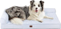 EHEYCIGA Memory Foam Dog Bed for Crate, L Plus Orthopedic Dog Bed, Washblue | Washable Removable Cover, Waterproof Flat Pet Sofa Couch with Nonskid Bottom, 41x27x6.5