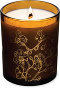 Hemlock Park Amber Gold Leaf Glass Wood Wick Candle Handcrafted with Natural Coconut Wax (Standard 7.2 oz, Sea Salt Orchid)