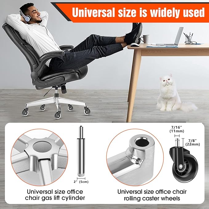 Office Chair Base Replacement (3300 lbs) - Heavy Duty Alloy Office Chairs Base Replacement, Office Chair Reinforced Metal Legs