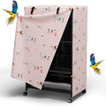Tchvt Nighttime Bird Cage Covers with Zipper Panel Blackout Birdcage for Winter Universal Breathable Large Good Night Enclosure for Bird (Bird Designs, 33x23x41 inch)