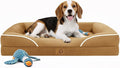 Homemate Dog Bed Medium Sized Dog: 28"x23" Orthopedic Pet Bed with Toy | Large Dogs Bed with Non-Slip Botton & Removable Washable Cover Cat Bed Sofa M Outdoor Crate Pad Couch Brown