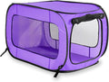 Beatrice Home Fashions Portable, Collapsible, Pop Up Kennel Travel Cat and Dog Crate, 24" L x 16.6" W x 16" H, Purple