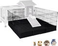 Bunny Playpen Indoor & Outdoor, Rabbit Playpen with Waterproof Liner, Extension Guinea Pig Cages for Small Animals (Playpen Only)