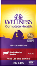 Wellness Complete Health Dry Dog Food, Wholesome Grains, Natural, Beef & Barley Recipe, (26-Pound Bag)