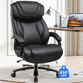COMHOMA Big and Tall Office Chair 650lbs Ergonomic Office Chair 6 Gear Adjustable Headrest Swivel Rocking Home Office Desk Chairs Leather High Back Executive Office Chairs with Thickened Armrests