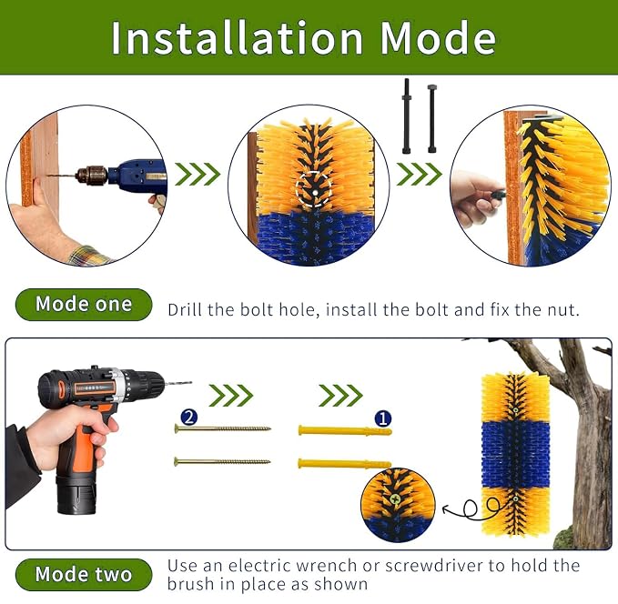 2/4PCS Livestock Physical Scratch Brush, Horse Cow Goat Physical Massage | Durable physical massage brush with 8 screws, ideal for horses, cows and goats grooming, cleaning.