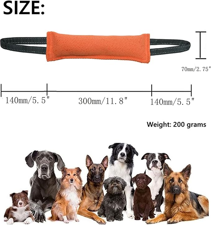 Clysoru Dog Tug Toy Dog，Double Pack Tough Jute Bite Pillow Training Equipment - Puppy to Large Dogs Interactive Toy.
