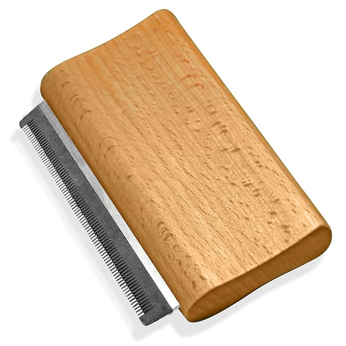 JoPets - Professional Wood Deshedding & Undercoat shedding brush for Dogs, Cats, Horses - Ergonomic Grooming Tool for short & long haired pets - Gentle wooden comb for shedding control - Pet Fur Care