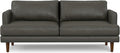 SIMPLIHOME Livingston 76-inch Wide Sofa in Coal Top Grain Genuine Leather, Handcrafted Mid-Century Modern Loveseat for Living Room, Compact 2-Seater with Feather-Wrapped Cushions and Solid Wood Frame