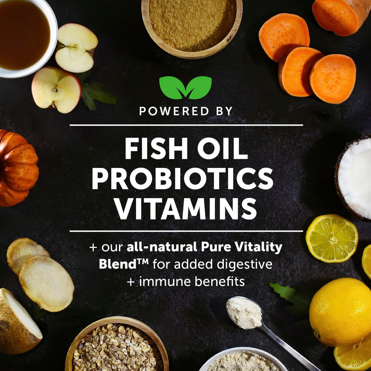 Multivitamin Puppy Treats - Essential Dog Supplements & Vitamins for Learning and Cognitive Development- Probiotics, Omega Fish Oil for Health, Heart & Immunity - Dog Health Supplies