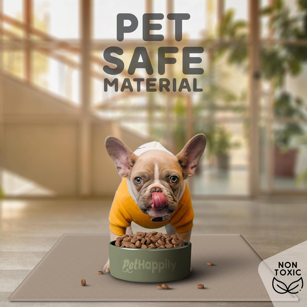 Dog Food Mat - 28x18 Raised Edges Dogs Mat for Food and Water Prevent Spill, Waterproof Cat Food Mats Protect Floors, Easy Clean Dog Bowl Mats for Food and Water, Silicone Pet Feeding Placemats