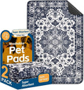 Washable Pee Pads for Dogs, 2 Pack Reusable Puppy Training Pads 60"x48" Super Absorbent Waterproof Dog Training Pads, Non-Slip Potty Pads, Whelping Pads Litter Mat Navy Blue