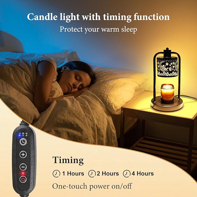 Candle Warmer Lamp Wax Light, Wax Melt Warming Lamps for Jar Candles with Timer Dimmable for Birthday, Room, New House, Bedroom, Vintage Home Decor
