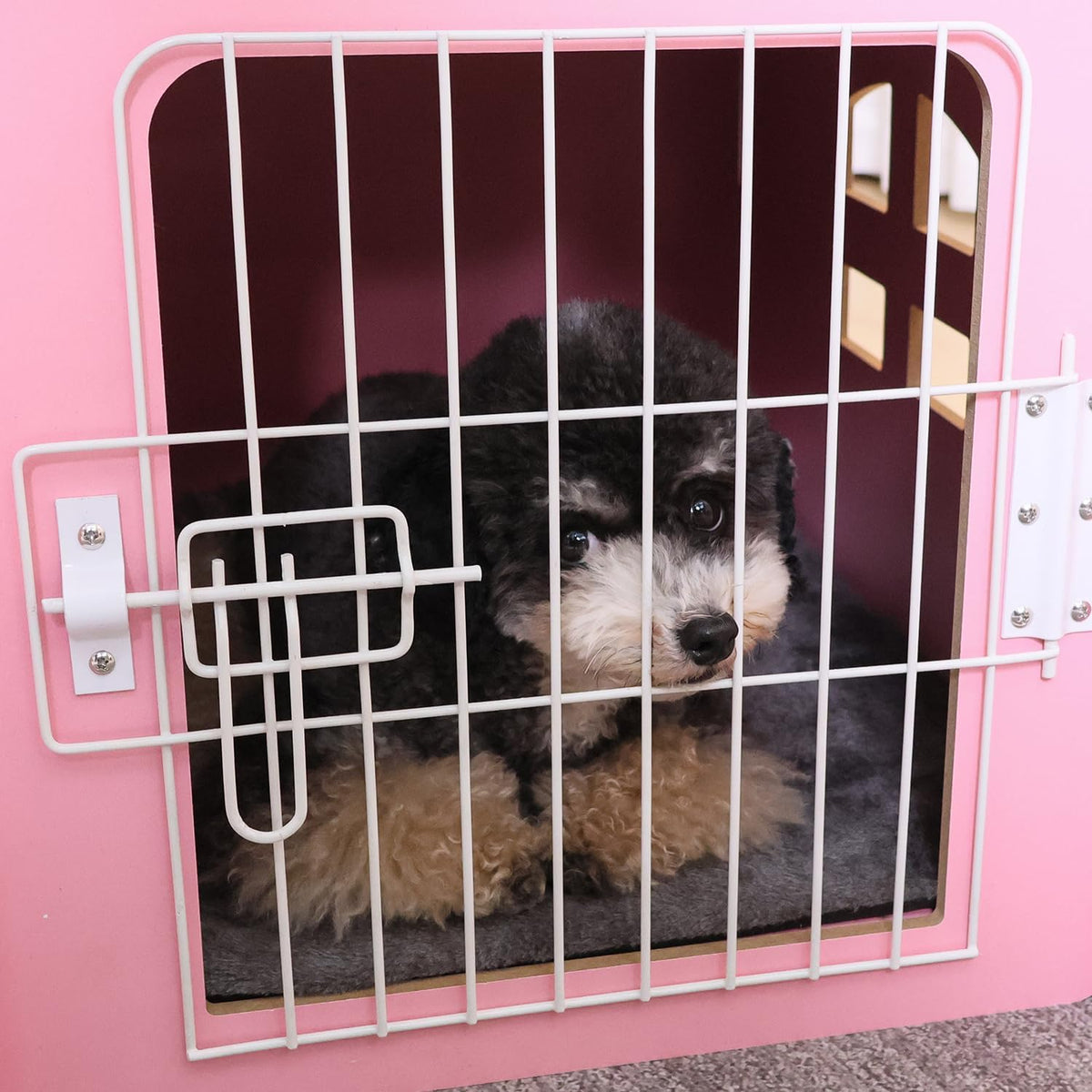 Dog House Indoor for Small Dogs or Cats, Cozy Wooden Design, Small Indoor Bed House, with Air Vents and Elevated Floor Warm Dog Cave