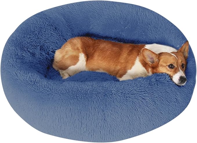 JOLLYVOGUE Dog Bed, Calming Anti-Anxiety Large Dog Bed, Fluffy Donut Cushion for Medium and Large Pets (27"/30"/36")