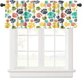 Paw Valances Curtain for Kitchen, Colorful Animal Paws Print Window Treatment Valances Short Curtains Rod Pocket Drape for Dining Room Home Farmhouse Decor, 54x18inch