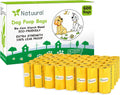 Dog Poop Bags Rolls-600 Counts, 40Rolls, Biodegradable Poop Bags Made of Cornstarch, 100% Leak Proof and Easy to Open (Yellow)