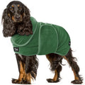 Tuff Pupper Fast Drying Dog Bath Robe | 800 GSM Plush Dog Towel Bathrobe/Dressing Gown | Super Absorbent Pet/Puppy Bathrobe | Adjustable Hood & Belly Strap | Super Soft | Fast Drying (M, Green)