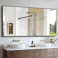 Black Bathroom Mirror for Wall, 60x36 Inch Rectangle Mirrors with Metal Frame, Large Modern Vanity Wall Mirror for Bathroom Living Room, Entryway Hangs Horizontal or Vertical